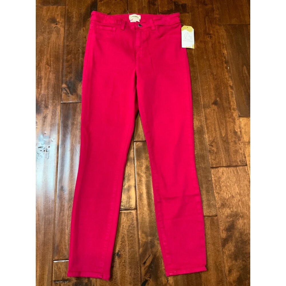L’Agence Hot Pink Slim Straight Ankle Denim Jeans, Size 29